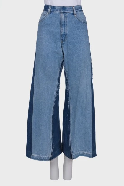 Комбіновані джинси на високій талії