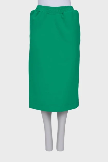 Зеленая юбка прямого кроя