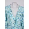 Блуза в квітковий принт з воланами