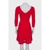 Червона сукня з А-симетричним подолом