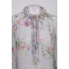 Полупрозрачная блуза в цветочный принт 