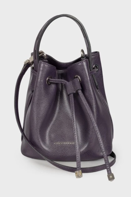 Шкіряна фіолетова сумка