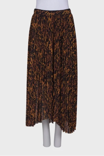 Плиссированная юбка с леопардовым принтом