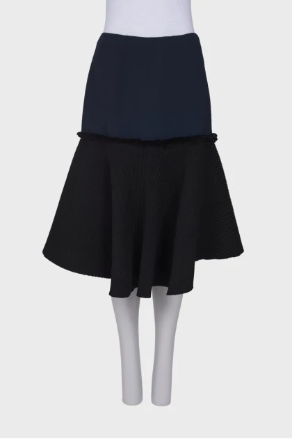 Комбинированная юбка асимметричного кроя