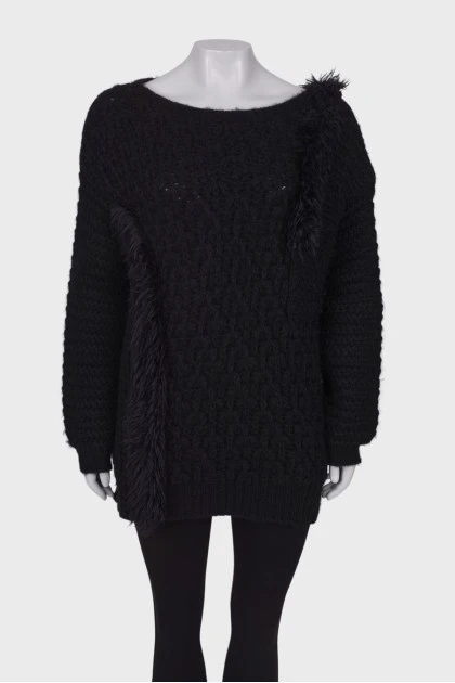 Чорний светр із альпаки