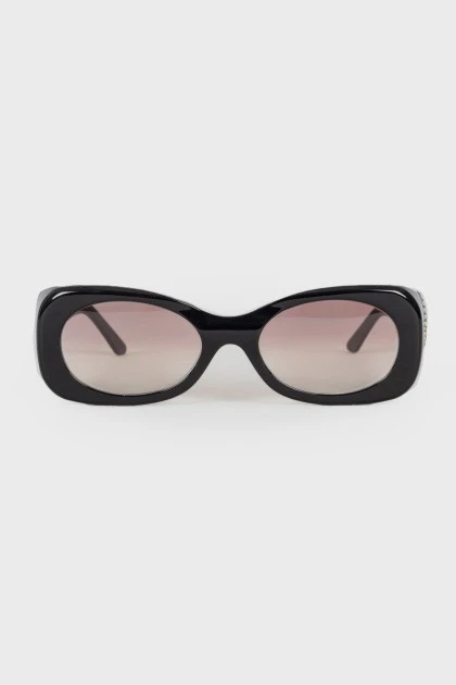 Чорні овальні окуляри з діоптріями
