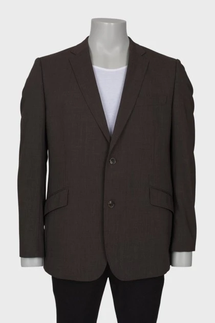 Мужской коричневый шерстяной пиджак