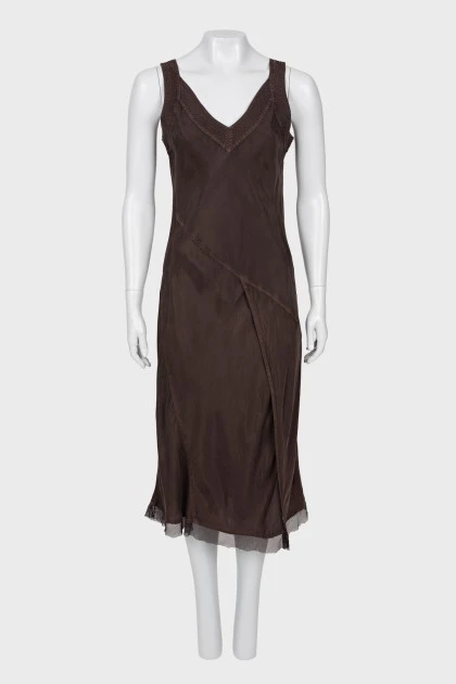 Темно-коричнева сукня облягаючого крою