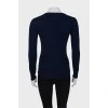 Темно-синий свитер из шерсти 