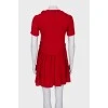 Красное платье мини свободного кроя