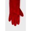Удлиненные замшевые перчатки 