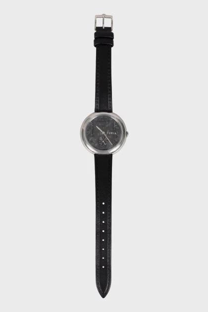 Чорний годинник з нержавіючої сталі