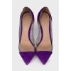 Фіолетові туфлі з прозорою вставкою