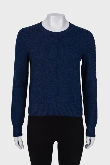 Кашемировый темно-синий свитер 