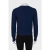 Кашемировый темно-синий свитер 