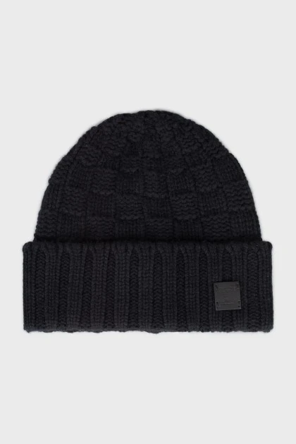 Кашемірова шапка чорного кольору