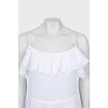 Біла сукня максі з воланами