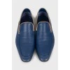 Мужские кожаные туфли синего цвета