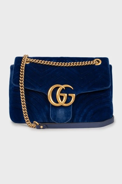 Синяя сумка GG Marmont