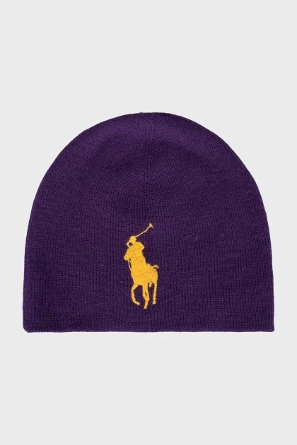 Шерстяная шапка с логотипом бренда
