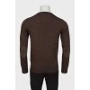 Мужской коричневый свитер из шерсти