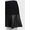 Комбинированная юбка мини черного цвета