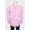 Мужская рубашка в розовую полоску 