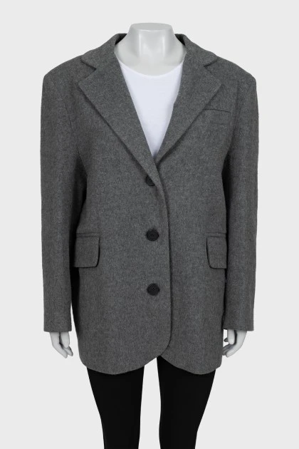 Шерстяной пиджак серого цвета