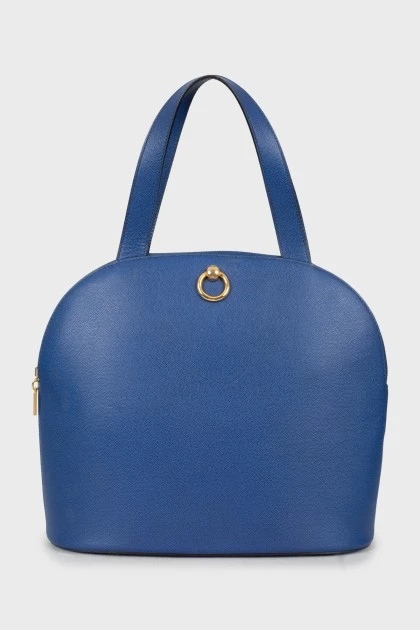 Синяя сумка с золотистой фурнитурой