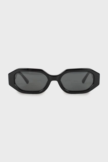 Глянцевые солнцезащитные черные очки 