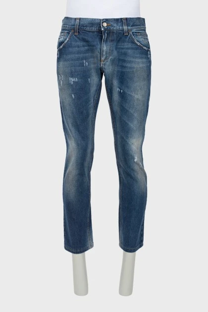 Мужские джинсы с эффектом потертых