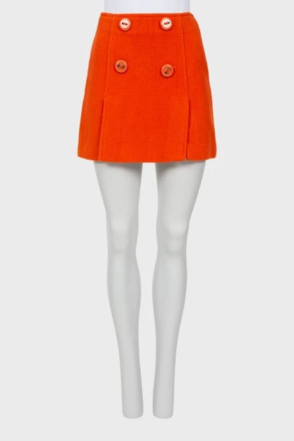 Оранжевая шерстяная юбка 