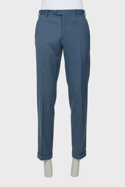 Мужские классические брюки голубого цвета