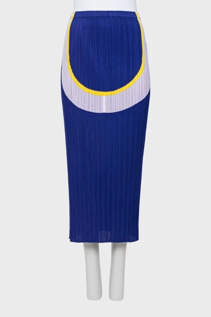 Плиссированная юбка комбинированного цвета