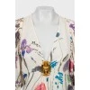 Шелковая блуза с металлическим декором 