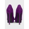 Фіолетові замшеві туфлі