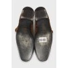 Мужские замшевые ботинки коричневого цвета