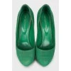 Текстильные туфли зеленого цвета 