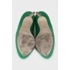 Текстильні туфлі зеленого кольору