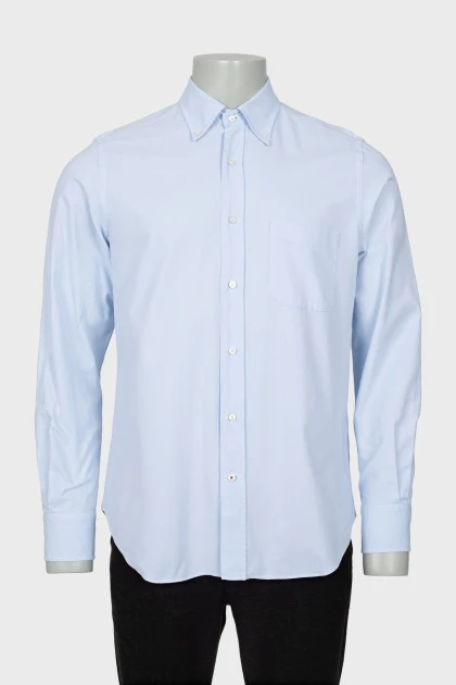 Чоловіча блакитна сорочка з кишенею