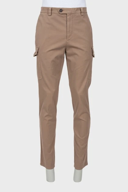 Мужские брюки карго коричневого цвета