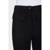 Черные брюки с резинкой снизу