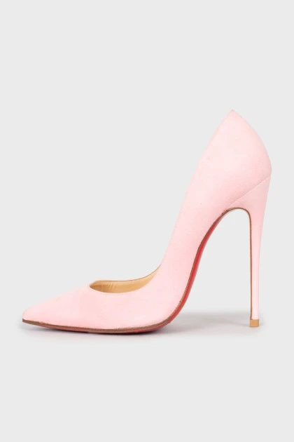 Замшевые светло-розовые туфли 