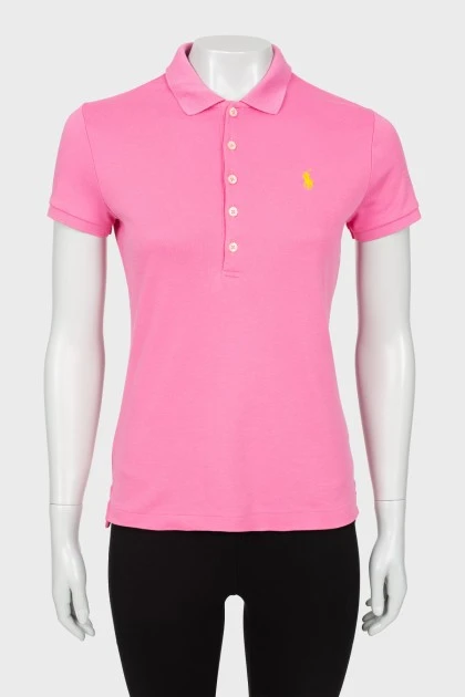 Розовая футболка поло с логотипом