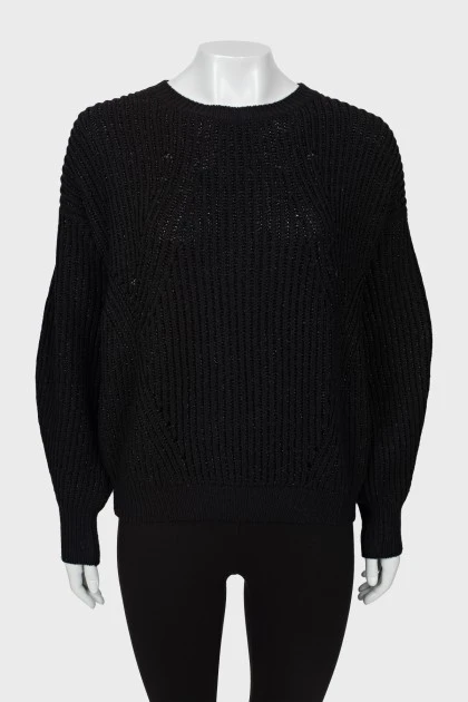 Шерстяной свитер с объемными рукавами