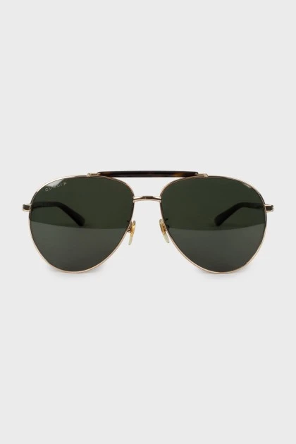 Чоловічі зелені сонцезахисні окуляри авіатори