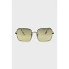 Квадратні сонцезахисні окуляри із зеленими лінзами