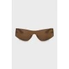 Сонцезахисні окуляри-маска коричневого кольору