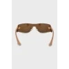 Солнцезащитные очки-маска коричневого цвета