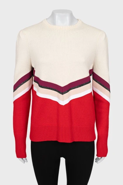 Шерстяной свитер комбинированного цвета